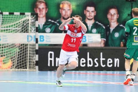 Arnor Thor Gunnarsson (Bergischer HC 11) jubelt nach Torerfolg, TSV GWD Minden vs Bergischer HC, Handball, 1. Bundesliga, 29.05.2019, TSV GWD Minden vs Bergischer HC, Handball, 1. Bundesliga, 29.05.2019 Minden Copyright: xEibner-Pressefotox xJanxStrohdiekx EP_JSK
