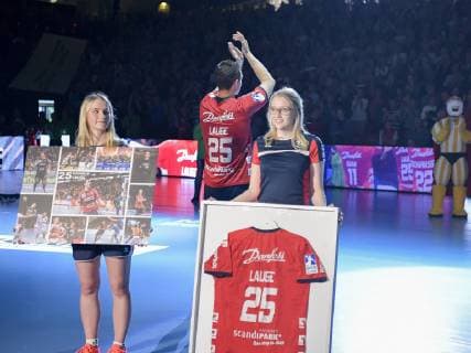 Verabschiedung von Rasmus Lauge (SG Flensburg-Handewitt) am 29.05.2019 in Flensburg (Schleswig-Holstein) in der Flens-Arena. SG Flensburg-Handewitt gegen Füchse Berlin Flensburg Schleswig-Holstein Deutschland