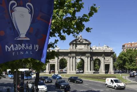 General Views and Fans with the UEFA Champions League trophy in Madrid , Thursday, May 30, 2019 Cordon Press
