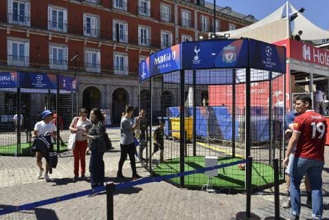 General Views and Fans with the UEFA Champions League trophy in Madrid , Thursday, May 30, 2019 Cordon Press