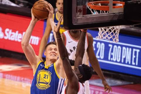 190530 Warriors Jonas Jerebko during game 1 of the 2019 NBA, Basketball Herren, USA Finals between Toronto Raptors and Golden State Warriors on May 30, 2019 in Toronto. Photo: Joel Marklund BILDBYRAN kod JM 87964 Copyright: JOELxMARKLUND BB190530JM008