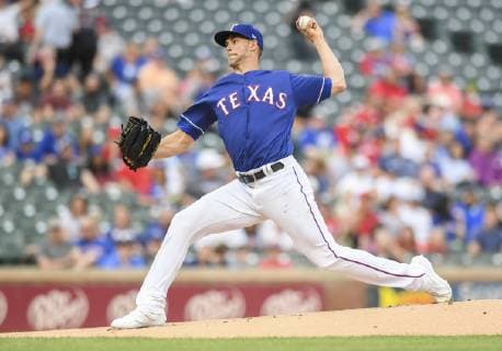May 30, 2019: t23 pitched 5 innings with 8 strike outs and gave up 3 earned runs during an MLB, Baseball Herren, USA game between the Kansas City Royals and the Texas Rangers at Globe Life Park in Arlington, TX Kansas City defeated Texas 4-2 CSM. MLB 2019: Royals vs Rangers May 30 - ZUMAcp2_ 20190530_zaf_cp2_002 Copyright: xAlbertxPenax
