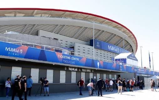 SOCCER - CL, Tottenham vs Liverpool MADRID,SPAIN,31.MAY.19 - SOCCER - UEFA Champions League, final, Tottenham Hotspur vs Liverpool FC, preview. Image shows an overview of the Wanda Metropolitano stadium. GEPAxpictures xDavidxRodriguez