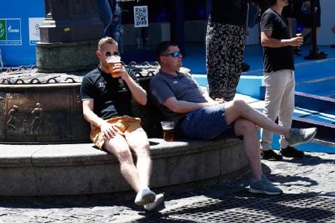 May 31, 2019 - Madrid, MADRID, SPAIN - MADRID, SPAIN - MAY 31: Liverpool and TottenhamÃ¢â‚¬â ¢s fans are seen in Madrid on the eve of the final of the Champions League on May 31, 2019 in Madrid, Spain. FOOTBALL - CHAMPIONS LEAGUE - LIVERPOOL V TOTTENHAM - FANS - ZUMAa181 20190531_zaa_a181_173 Copyright: xAFP7x