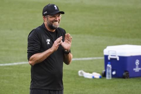 Fußball, CL Finale, FC Liverpool Abschlusstraining 31.05.2019, xkvx, Fussball UEFA Champions League Finale, Tottenham Hotspur - FC Liverpool Training und PK emspor, v.l. Head Coach Trainer Juergen Klopp (FC Liverpool) (DFL DFB REGULATIONS PROHIBIT ANY USE OF PHOTOGRAPHS as IMAGE SEQUENCES and or QUASI-VIDEO) Madrid
