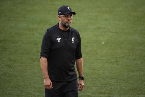 Fußball, CL Finale, FC Liverpool Abschlusstraining 31.05.2019, xkvx, Fussball UEFA Champions League Finale, Tottenham Hotspur - FC Liverpool Training und PK emspor, v.l. Head Coach Trainer Juergen Klopp (FC Liverpool) (DFL DFB REGULATIONS PROHIBIT ANY USE OF PHOTOGRAPHS as IMAGE SEQUENCES and or QUASI-VIDEO) Madrid