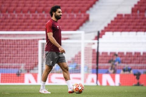 Fußball, CL Finale, FC Liverpool Abschlusstraining 31.05.2019, xkvx, Fussball UEFA Champions League Finale, Tottenham Hotspur - FC Liverpool Training und PK emspor, v.l. Mohamed Salah (FC Liverpool) (DFL DFB REGULATIONS PROHIBIT ANY USE OF PHOTOGRAPHS as IMAGE SEQUENCES and or QUASI-VIDEO) Madrid
