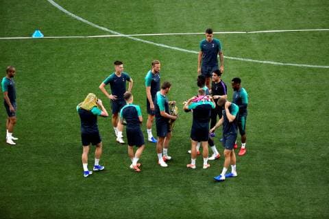 Tottenham players attend a team s training session at the Wanda Metropolitano stadium in Madrid, Spain, 31 May 2019. Tottenham Hotspur will face Liverpool FC in the 2019 UEFA Champions League final at the Wanda Metropolitano stadium in Madrid, Spain, on 01 June 2019. UCL Final 2019 - Tottenham Hotspur training !ACHTUNG: NUR REDAKTIONELLE NUTZUNG!  Copyright: xJuanjoxMartinx GRAF1532 20190531-636949297759412034