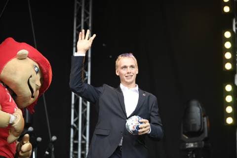 Rene Toft Hansen (Telekom Veszprem HC), Handball, Velux EHF Final Four, Opening Party, Spieler, 31.05.19 Köln Lanxess-Arena Nordrhein-Westfalen Germany