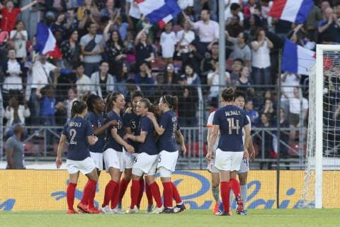 Fußball, Damen Länderspiel, Frankreich - China Joie sur le but de Valerie Gauvin (France) FOOTBALL FEMININ : France Vs Chine - Amical - 31 05 2019 MichaelBaucher Panoramic 