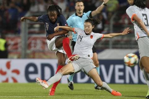 Fußball, Damen Länderspiel, Frankreich - China But de Kadidiatou Diani (France) Vs Wang Ying (Chine) FOOTBALL FEMININ : France Vs Chine - Amical - 31 05 2019 MichaelBaucher Panoramic 