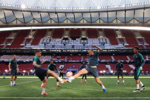 Tottenham in action during the training Madrid 31-05-2019 Estadio Wanda Metropolitano, Football UEFA Champions League 2018 2019 Final 2019 Tottenham - Liverpool Photo Cesare Purini Insidefoto CesarexPurini