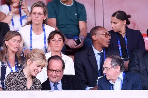 FRANCOIS HOLLANDE - JULIE GAYET - NOEL LE GRAET (PRESIDENT FFF) - Nathalie Iannetta FOOTBALL FEMININ : France vs Chine - Match Amical - 31 05 2019 FEP Panoramic 