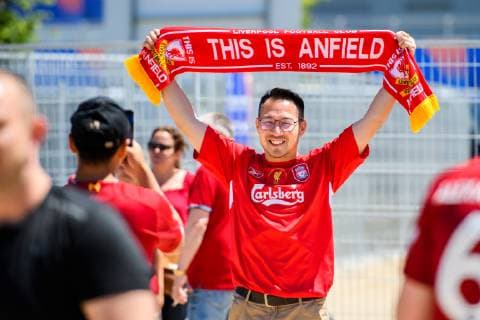 190601 Fans of Liverpool outside the stadium prior to the UEFA Champions League final between Tottenham and Liverpool on June 1, 2019 in Madrid. Photo: Petter Arvidson BILDBYRAN kod PA 92302 Copyright: PETTERxARVIDSON BB190601PA010
