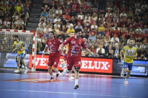 Jubel bei Mate Lekai (Telekom Veszprem HC), Handball, Männer, Velux EHF Final Four, 1. Halbfinale, Telekom Veszprem HC vs PGE Vive Kielce, 01.06.19 Köln Lanxess-Arena Nordrhein-Westfalen Germany