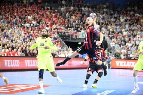 Timur Dibirov (HC Vardar) im Gegenstoß, Handball, Männer, Velux EHF Final Four, 2. Halbfinale, FC Barcelona, Barca Lassa vs HC Vardar Skopje, 01.06.19 Köln Lanxess-Arena Nordrhein-Westfalen Germany