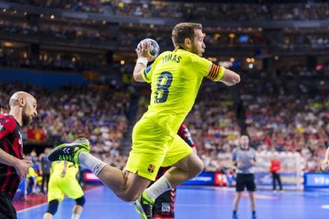 Köln, Deutschland 01. Juni 2019: Handball - EHF CL Halbfinale - FC Barcelona, Barca vs. HC Vardar Skobje Victor Tomas Gonzalez (Barcelona) Köln Lanxess Arena Deutschland