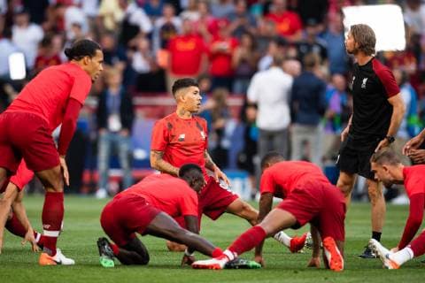 190601 Roberto Firmino of Liverpool during warm up ahead of the UEFA Champions League final between Tottenham and Liverpool on June 1, 2019 in Madrid. Photo: Petter Arvidson BILDBYRAN kod PA 92302 Copyright: PETTERxARVIDSON BB190601PA057