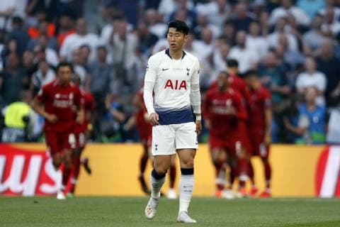 (l-r) Heung-Min Son of Tottenham Hotspur FC during the UEFA Champions League final match between Tottenham Hotspur FC and Liverpool FC at Estadio Metropolitano on June 01, 2019 in Madrid, Spain UEFA Champions League 2018 2019 xVIxVIxImagesx xMauricexvanxSteenxIVx 14631991