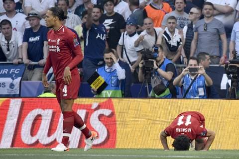 Mohamed Salah of Liverpool FC celebrates after scoring during the 2019 UEFA Champions League Final match between Tottenham Hotspur and Liverpool at Wanda Metropolitano Stadium, Madrid, Spain on 1 June 2019. Copyright: xGiuseppexMaffiax 24160118