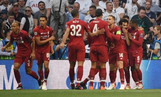 01.06.2019, xkvx, Fussball UEFA Champions League Finale, Tottenham Hotspur - FC Liverpool emspor, v.l. Mohamed Salah (FC Liverpool),celebrate the goal, Der Torjubel zum 1:0 (DFL DFB REGULATIONS PROHIBIT ANY USE OF PHOTOGRAPHS as IMAGE SEQUENCES and or QUASI-VIDEO) Madrid