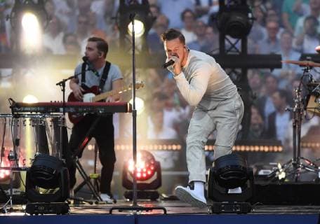 01.06.2019, xkvx, Fussball UEFA Champions League Finale, Tottenham Hotspur - FC Liverpool emspor, v.l. Imagine Dragons (DFL DFB REGULATIONS PROHIBIT ANY USE OF PHOTOGRAPHS as IMAGE SEQUENCES and or QUASI-VIDEO) Madrid