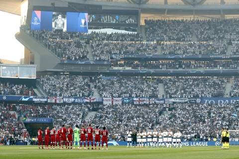one-minute silence to honor JosÅ½ Antonio Reyes during the UEFA Champions League final match between Tottenham Hotspur FC and Liverpool FC at Estadio Metropolitano on June 01, 2019 in Madrid, Spain UEFA Champions League 2018 2019 xVIxVIxImagesx xMauricexvanxSteenxIVx 14632063