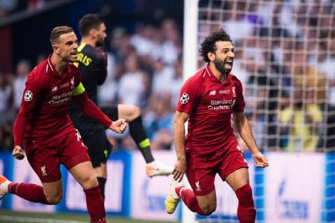 190601 Mohamed Salah of Liverpool celebrates scoring 0-1 during the UEFA Champions League final between Tottenham and Liverpool on June 1, 2019 in Madrid. Photo: Petter Arvidson BILDBYRAN kod PA 92302 Copyright: PETTERxARVIDSON BB190601PA067