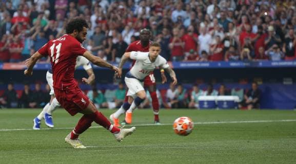 Tottenham Hotspur v Liverpool UEFA Champions League Final Liverpool s Mohamed Salah scores their first goal from the penalty spot during the UEFA Champions League Final at the Wanda Metropolitano Stadium, Madrid Content Not Available For UK Newspapers Copyright: xPaulxChestertonx FIL-13310-0066