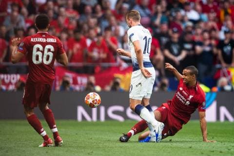 190601 Harry Kane of Tottenham and Joel Matip of Liverpool during the UEFA Champions League final between Tottenham and Liverpool on June 1, 2019 in Madrid. Photo: Petter Arvidson BILDBYRAN kod PA 92302 Copyright: PETTERxARVIDSON BB190601PA074