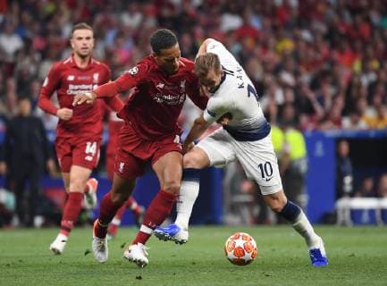 01.06.2019, xkvx, Fussball UEFA Champions League Finale, Tottenham Hotspur - FC Liverpool emspor, v.l. Vigil van Dijk (FC Liverpool), Harry Kane (Tottenham Hotspur) (DFL DFB REGULATIONS PROHIBIT ANY USE OF PHOTOGRAPHS as IMAGE SEQUENCES and or QUASI-VIDEO) Madrid