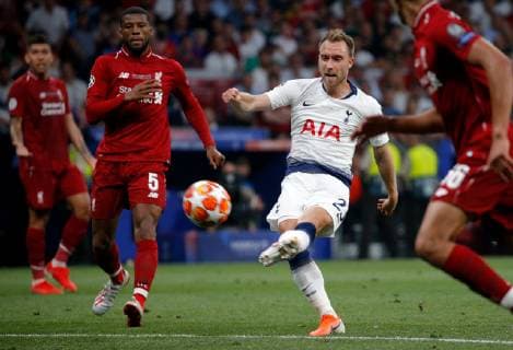 SOCCER - CL, Tottenham vs Liverpool MADRID,SPAIN,01.JUN.19 - SOCCER - UEFA Champions League, final, Tottenham Hotspur vs Liverpool FC. Image shows Georginio Wijnaldum (Liverpool) and Christian Eriksen (Tottenham). GEPAxpictures xDavidxRodriguez