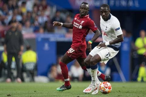 Madrid, Spain, 01.06.2019, UEFA Champions League - 2018 19 Season, Finale, Tottenham Hotspur - FC Liverpool, Sadio Mane (Liverpool FC) and Moussa Sissoko (Tottenham Hotspur) battle for the ball ( Defodi-01059001186