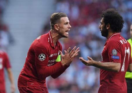 FUSSBALL CHAMPIONS LEAGUE SAISON 2018 2019 FINALE Tottenham Hotspur - FC Liverpool 01.06.2019 Jordan Henderson (li) und Mohamed Salah (re, beide Liverpool)