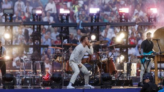 Madrid, Spain, 01.06.2019, UEFA Champions League - 2018 19 Season, Finale, Tottenham Hotspur - FC Liverpool, Imagine Dragons are seen ( Defodi-09-523-097684