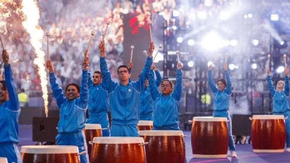 Madrid, Spain, 01.06.2019, UEFA Champions League - 2018 19 Season, Finale, Tottenham Hotspur - FC Liverpool, Imagine Dragons are seen ( Defodi-09-523-097686