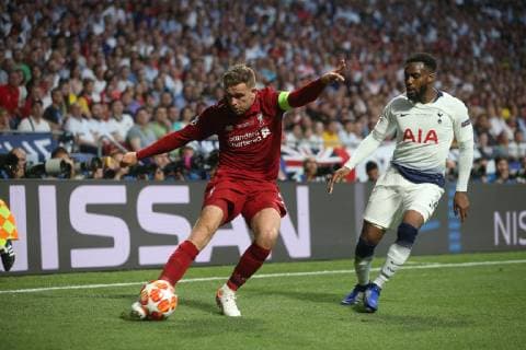 Tottenham Hotspur v Liverpool UEFA Champions League Final Jordan Henderson of Liverpool and Danny Rose of Tottenham Hotspur during the UEFA Champions League Final at the Wanda Metropolitano Stadium, Madrid Content Not Available For UK Newspapers Copyright: xPaulxChestertonx FIL-13310-0150