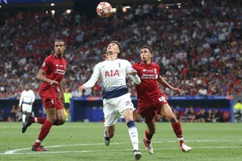 Tottenham Hotspur v Liverpool UEFA Champions League Final Dele Alli of Tottenham Hotspur and Trent Alexander-Arnold of Liverpool during the UEFA Champions League Final at the Wanda Metropolitano Stadium, Madrid Content Not Available For UK Newspapers Copyright: xPaulxChestertonx FIL-13310-0174