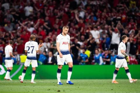 190601 Eric Dier of Tottenham looks dejected Divock Origi of Liverpool (not pictured) scored 0-2 during the UEFA Champions League final between Tottenham and Liverpool on June 1, 2019 in Madrid. Photo: Petter Arvidson BILDBYRAN kod PA 92302 Copyright: PETTERxARVIDSON BB190601PA148