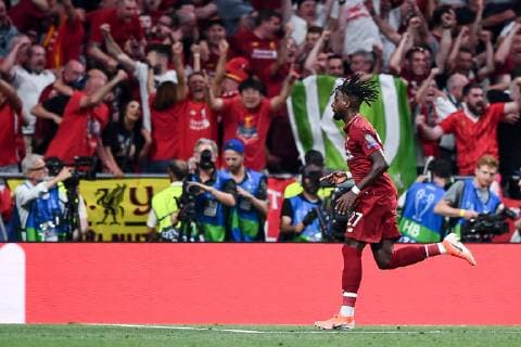 Mg Madrid (Spagna) 01 06 2019 - finale Champions League Tottenham-Liverpool foto Matteo Gribaudi Image nella foto: esultanza gol Divock Origi 