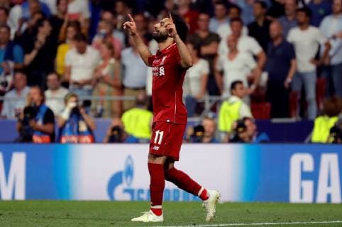 Liverpool s winger Mohamed Salah celebrates the 0-2 during the UEFA Champions League final between Tottenham Hotspur and Liverpool FC at Wanda Metropolitano stadium in Madrid, Spain, 01 June 2019. UCL Final 2019 - Tottenham Hotspur vs Liverpool FC !ACHTUNG: NUR REDAKTIONELLE NUTZUNG!  Copyright: xJuanjoxMartínx GRAF2300 20190601-636950269079338525