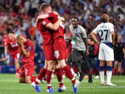 190601 Fabinho of Liverpool celebrates after winning the UEFA Champions League final between Tottenham and Liverpool on June 1, 2019 in Madrid. Photo: Petter Arvidson BILDBYRAN kod PA 92302 Copyright: PETTERxARVIDSON BB190601PA160