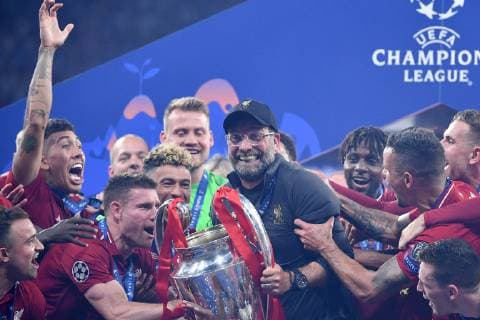 Photo Alfredo Falcone - LaPresse 01 06 2019 Madrid (spain) Soccer Liverpool - Tottenham Final Uefa Champions League 2018 2019 - Wanda Metropolitano Stadium of Madrid In the pic: Liverpool platers celebrates  Copyright: xAlfredoxFalcone LaPressex