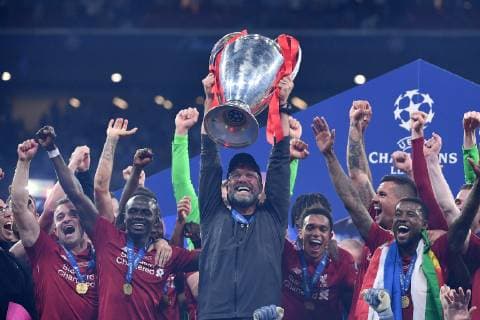 Photo Alfredo Falcone - LaPresse 01 06 2019 Madrid (spain) Soccer Liverpool - Tottenham Final Uefa Champions League 2018 2019 - Wanda Metropolitano Stadium of Madrid In the pic: Liverpool platers celebrates  Copyright: xAlfredoxFalcone LaPressex