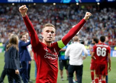 SOCCER - CL, Tottenham vs Liverpool MADRID,SPAIN,01.JUN.19 - SOCCER - UEFA Champions League, final, Tottenham Hotspur vs Liverpool FC. Image shows the rejoicing of Jordan Henderson (Liverpool). GEPAxpictures xDavidxRodriguez