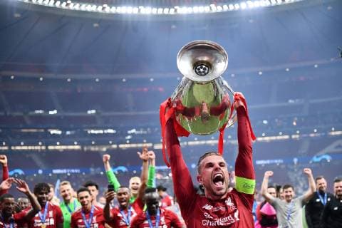 Photo Alfredo Falcone - LaPresse 01 06 2019 Madrid (spain) Soccer Liverpool - Tottenham Final Uefa Champions League 2018 2019 - Wanda Metropolitano Stadium of Madrid In the pic: Liverpool platers celebrates  Copyright: xAlfredoxFalcone LaPressex