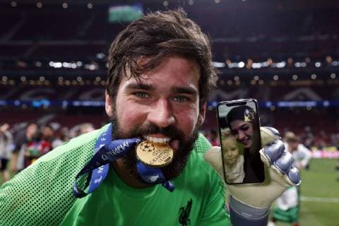 Liverpool FC goalkeeper Alisson Becker during the UEFA Champions League final match between Tottenham Hotspur FC and Liverpool FC at Estadio Metropolitano on June 01, 2019 in Madrid, Spain UEFA Champions League 2018 2019 xVIxVIxImagesx xMauricexvanxSteenxIVx 14634651