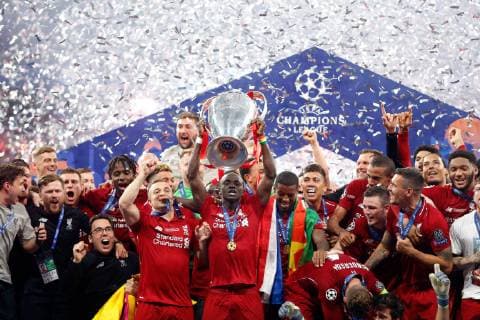 June 1, 2019 - Madrid, MADRID, SPAIN - Players of Liverpool celebrates the victory during the Final match of the UEFA Champions League played between Liverpool and Tottenham at Wanda Metropolitano Stadium on Juny 01, 2019. FOOTBALL - CHAMPIONS LEAGUE - LIVERPOOL V TOTTENHAM - ZUMAa181 20190601_zaa_a181_086 Copyright: xAFP7x