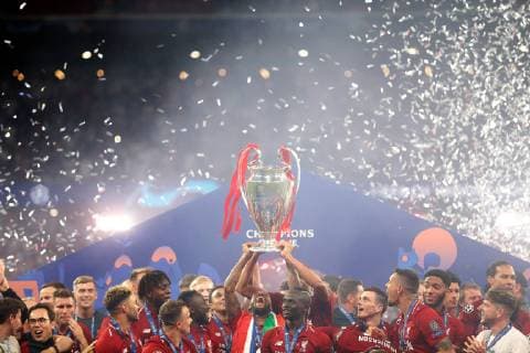 June 1, 2019 - Madrid, MADRID, SPAIN - Players of Liverpool celebrates the victory during the Final match of the UEFA Champions League played between Liverpool and Tottenham at Wanda Metropolitano Stadium on Juny 01, 2019. FOOTBALL - CHAMPIONS LEAGUE - LIVERPOOL V TOTTENHAM - ZUMAa181 20190601_zaa_a181_087 Copyright: xAFP7x