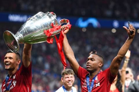 190601 Daniel Sturridge of Liverpool celebrates with the trophy after the UEFA Champions League final between Tottenham and Liverpool on June 1, 2019 in Madrid. Photo: Petter Arvidson BILDBYRAN kod PA 92302 Copyright: PETTERxARVIDSON BB190601PA239